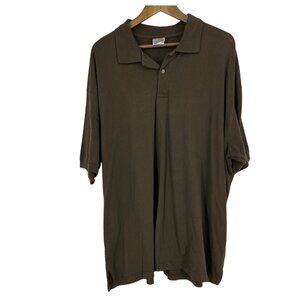 Carhartt Mens Brown Casual Relaxed Fit Regular Short Sleeve Polo Shirt Size 2XL